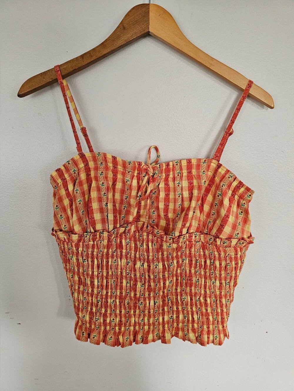 Damson Madder Nola Gingham Smocked Cotton Camisole